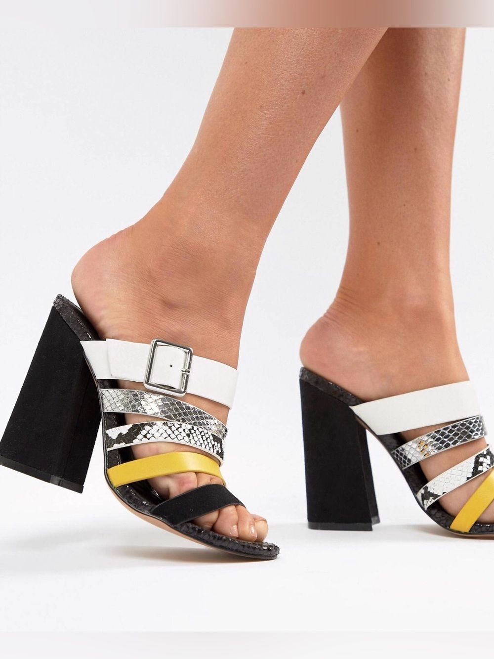 (S1) ASOS Women's Suede Block Heel Multi-Strap Sandals
Multicolor, Size 7